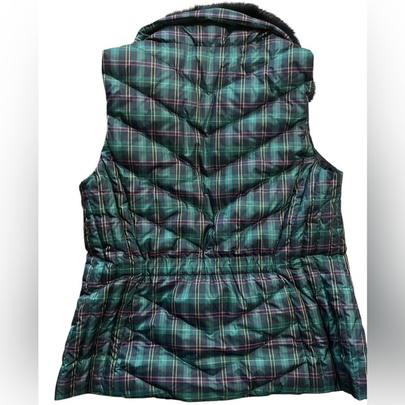 Talbots Down Faux Fur Collar Puffer Vest - Picture 4 of 5